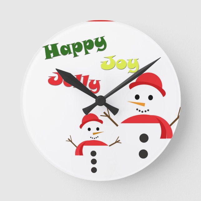 Happy Jolly Joy Round Clock (Front)
