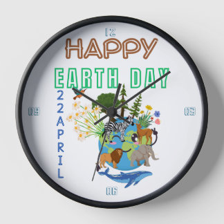 Happy Jour des terres Horloge murale