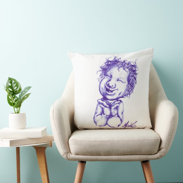 Happy joyful laughter  throw pillow (Chair)