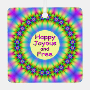 Happy,Joyous and Free Mandala Metal Ornament