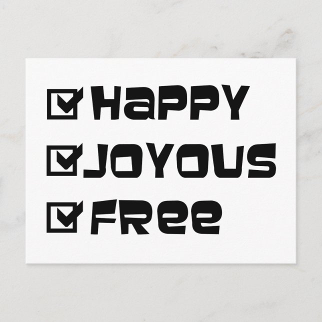 Happy Joyous Free Postcard (Front)