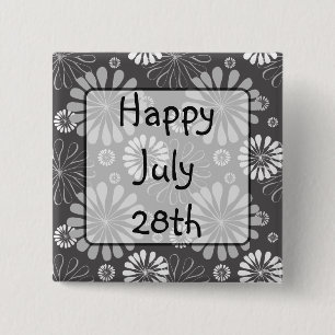 Happy July 28th Floral Pretty Happy Message Button