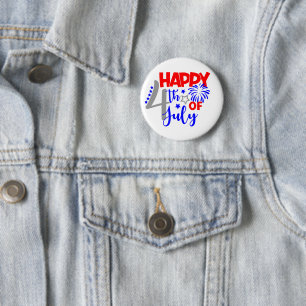 Happy July 4th 2 Inch Round Button