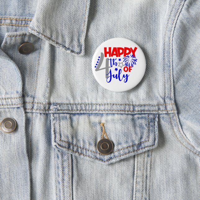 Happy July 4th 2 Inch Round Button (In Situ)