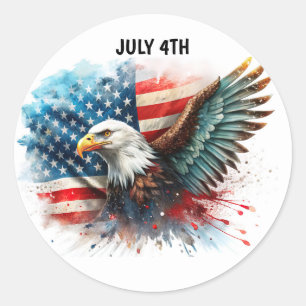 Happy July 4th Classic Round Sticker