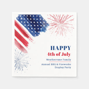 Happy July 4th Independence Day USA Family Paper Napkin