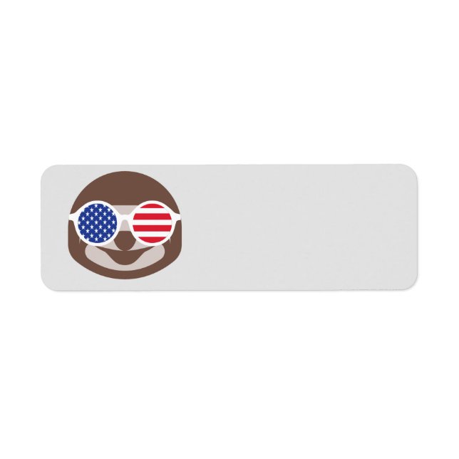 Happy July 4th sloth address label (Front)