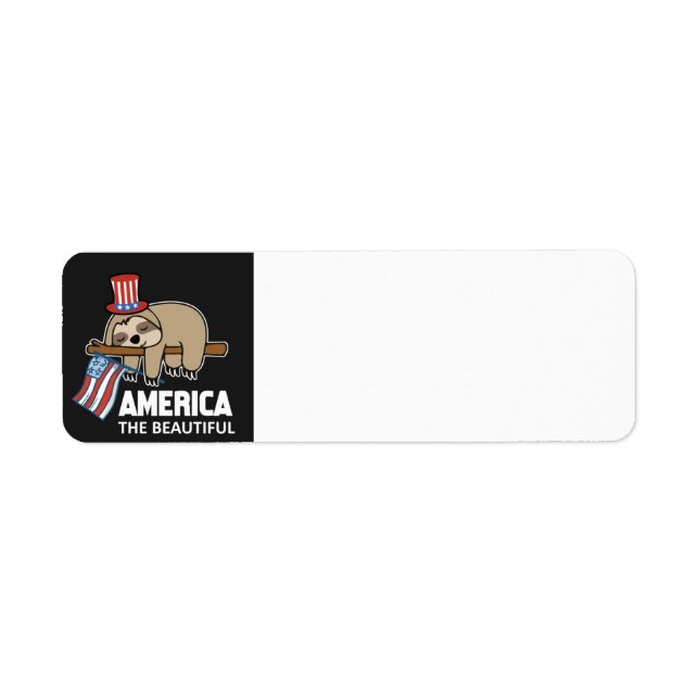 Happy July 4th sloth address label (Front)