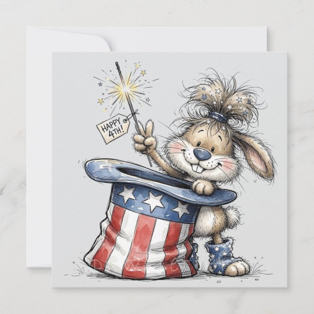 Happy July 4thl holiday flat card (Front)