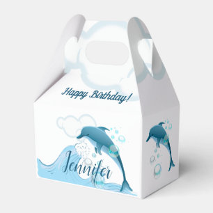 Happy Jumping Dolphin with Bubbles Favor Box