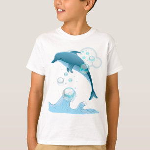 Happy Jumping Dolphin with Bubbles T-Shirt