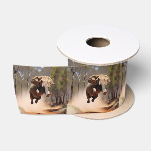 Happy Jumping Elephant, Satin Ribbon