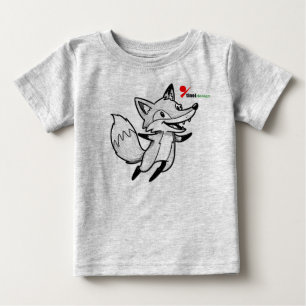 Happy Jumping Fox Sketch Art Kids Toddler T-Shirt