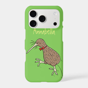 Happy jumping kiwi with bow tie cartoon design