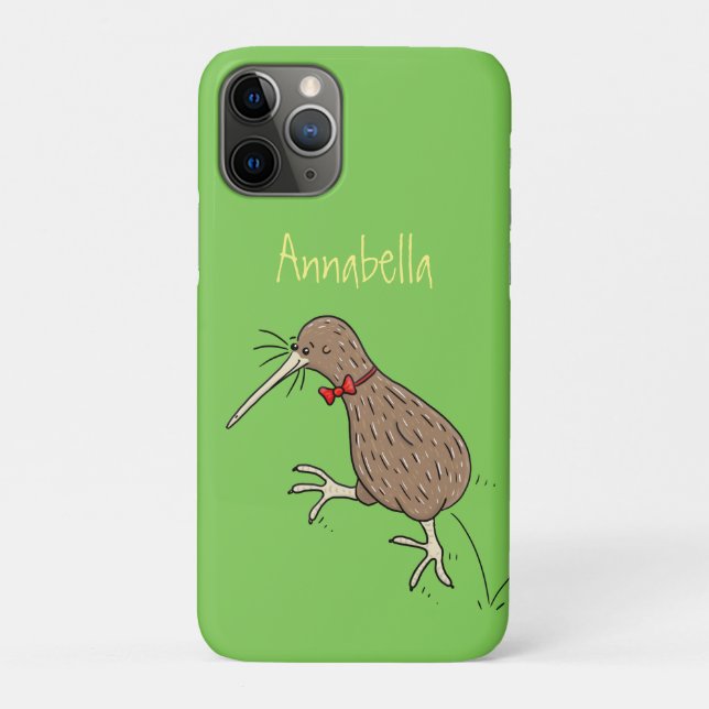 Happy jumping kiwi with bow tie cartoon design Case-Mate iPhone case (Back)