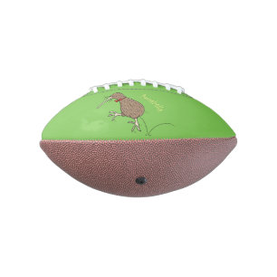 Happy jumping kiwi with bow tie cartoon design football