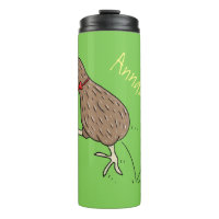 Happy jumping kiwi with bow tie cartoon design