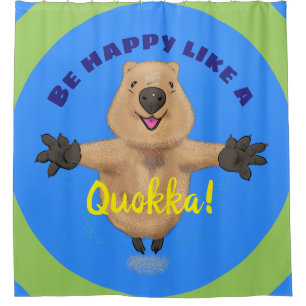 Happy jumping quokka cartoon design