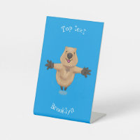 Happy jumping quokka cartoon design