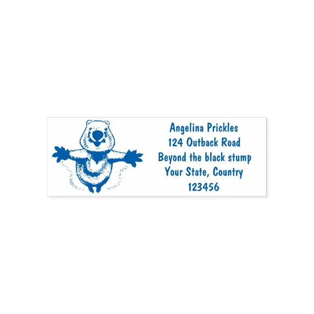 Happy jumping quokka cartoon design self-inking stamp (Design)