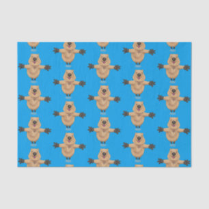 Happy jumping quokka cartoon design tissue paper