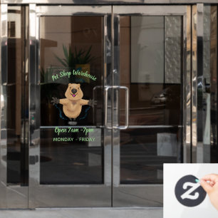 Happy jumping quokka cartoon design window cling