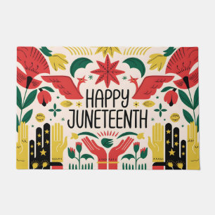 Happy Juneteenth 2025 Colourful Freedom Day Doormat