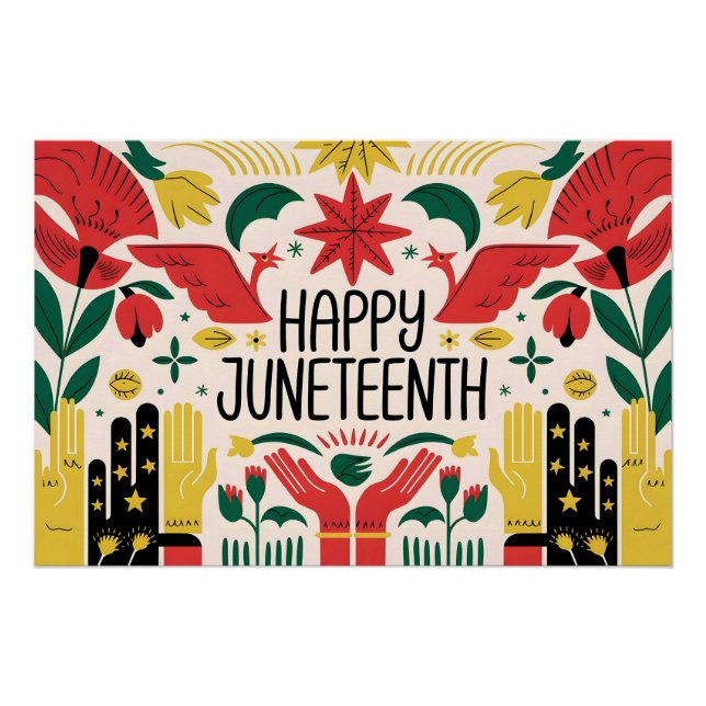 Happy Juneteenth 2025 Colourful Freedom Day Poster (Front)