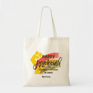 HAPPY JUNETEENTH Christian Tote Bag