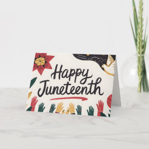 Happy Juneteenth Colourful Freedom Day Design Card