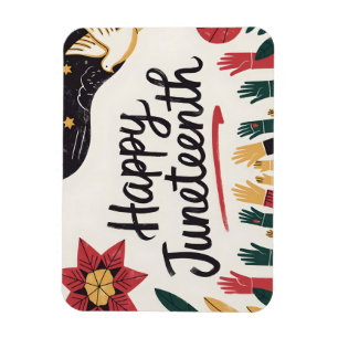 Happy Juneteenth Colourful Freedom Day Design Magnet