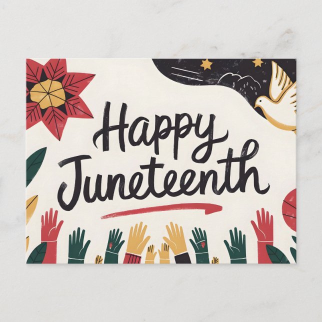 Happy Juneteenth Colourful Freedom Day Design Postcard (Front)