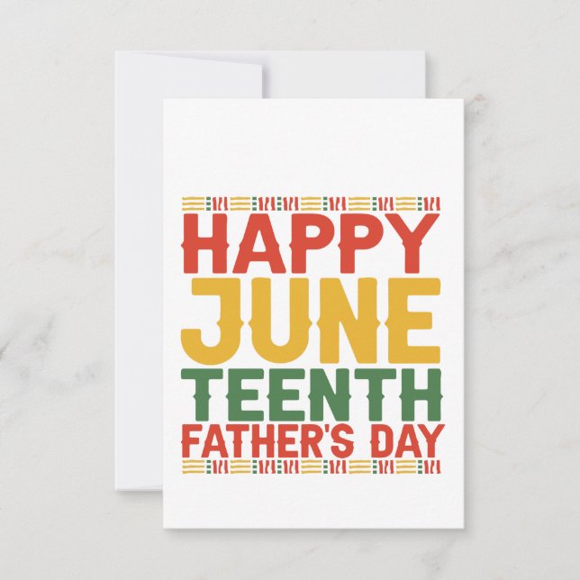 Happy JuneTeenth Father's Day Black History Month  Thank You Card (Front)