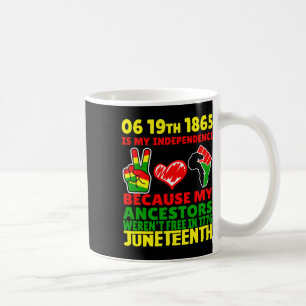 Happy Juneteenth Is My Independence Day Free Black Coffee Mug