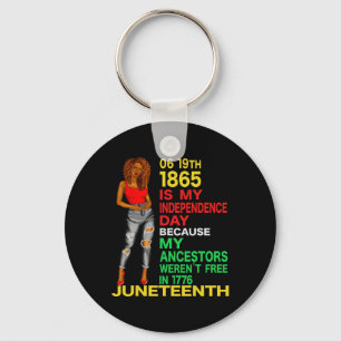 Happy Juneteenth Is My Independence Day Free Black Keychain