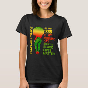 Happy Juneteenth Is My Independence Day Free Black T-Shirt