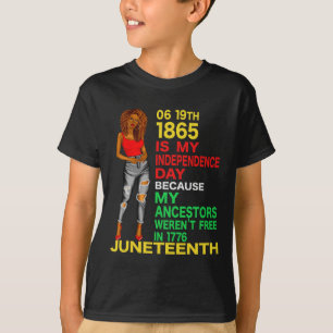 Happy Juneteenth Is My Independence Day Free Black T-Shirt