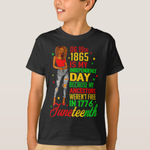 Happy Juneteenth Is My Independence Day Free Black T-Shirt