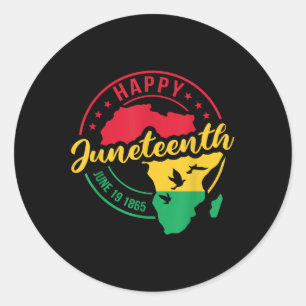 Happy Juneteenth June 19 1865 African American Bla Classic Round Sticker