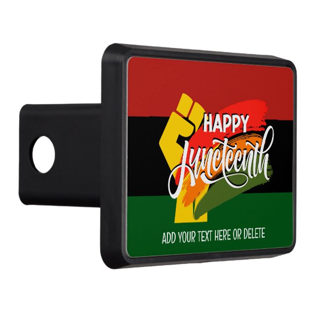 HAPPY JUNETEENTH Pan African Trailer Hitch Cover (Right)