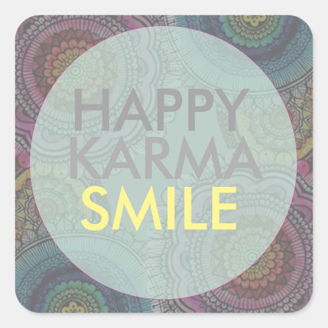 Happy Karma Square Sticker (Front)