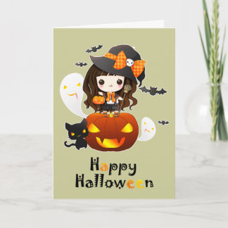 Happy Kawaii Halloween Card