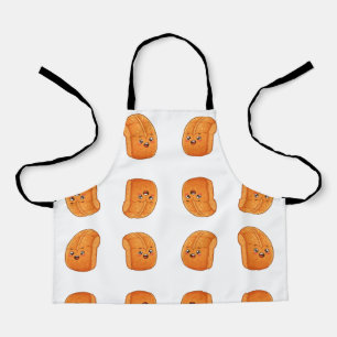 Happy Kawaii Loaf of Bread Mascot Apron