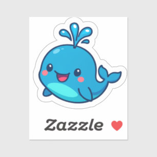 Happy Kawaii Whale Sticker – Cute Ocean Friend