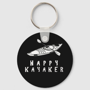 Happy Kayaker paddle kayak boat Keychain