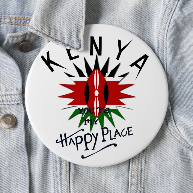 Happy Kenya Place 6 Inch Round Button (In Situ)