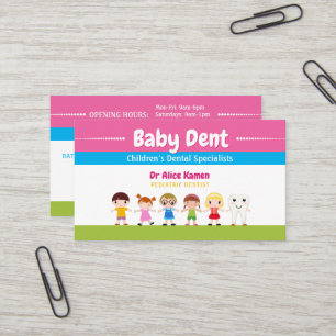 Happy Kids and Tooth   Pediatric Dentist Business Card