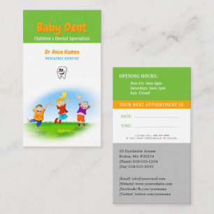 Happy Kids and Tooth   Pediatric Dentist Business Card