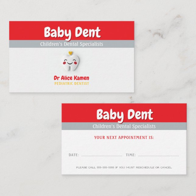 Happy Kids and Tooth | Pediatric Dentist Business Card (Front/Back)