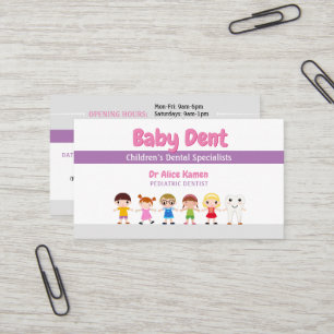 Happy Kids and Tooth   Pediatric Dentist Business Card
